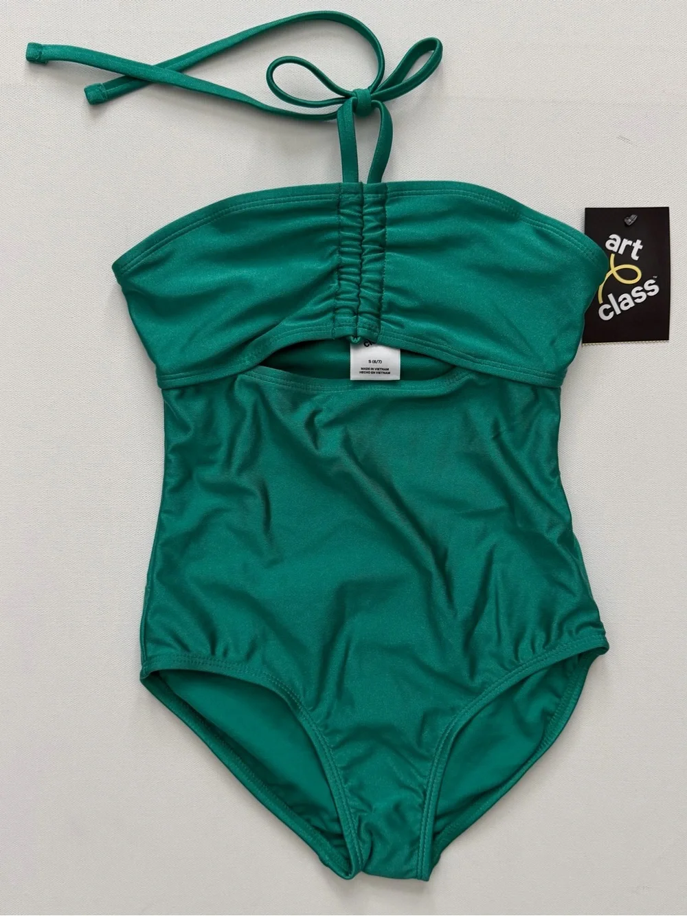 art class Girls' Teal Halter One-Piece Swim Size S (6/7)